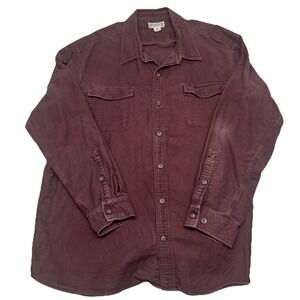 Duluth‎ Trading 3XL Heavy Flannel Shirt Pockets Burgundy